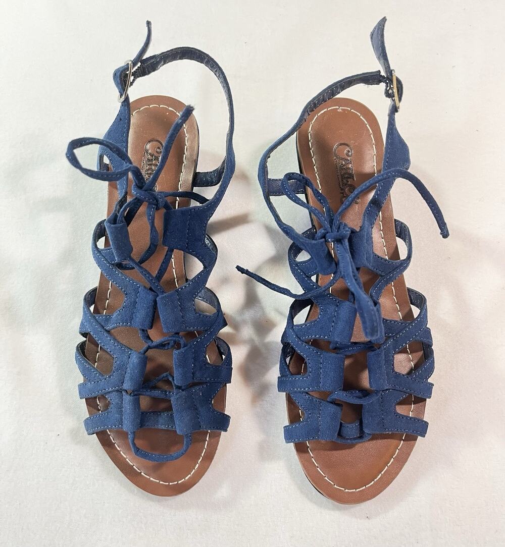 CARLOS By Carlos Santana Kiara 2 Blue Gladiator Style Sandals, 6M